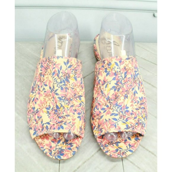 Sam Edelman Multicolor Canvas Slip On Flat Mules Sandals Size 10 M - Picture 5 of 9
